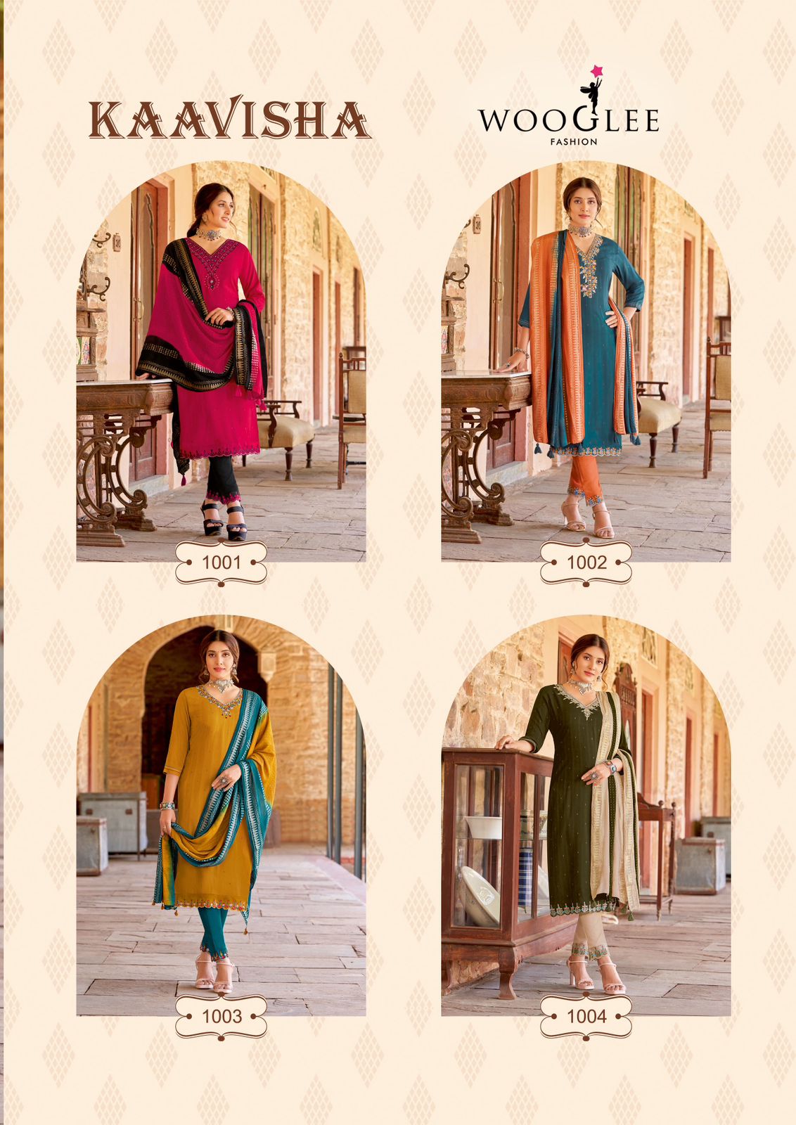 Kaavisha By Wooglee Rayon Weaving Designer Kurti With Bottom Dupatta Wholesale Shop In Surat